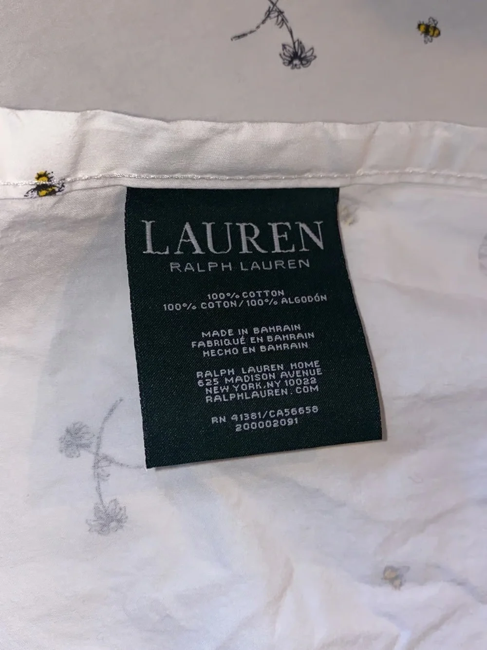 Ralph Lauren Bumblebee Beehive Full sheet set